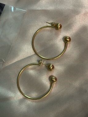 NWT Sheila Fajl Celestial Brushed Gold Hoop Earrings